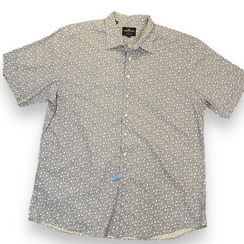 Rodd & Gunn Mens Casual Button Down Shirt Short Sleeve Leaf Print 3XL